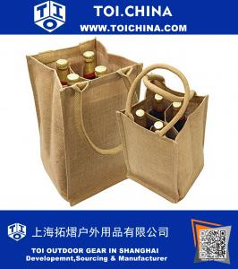 4 Bottle Wine Tote с перепонкой из хлопка с размером разделителя 8