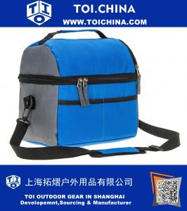 8 Can Cooler Bag Двойной изолированный отсек Lunch Bag Высокоплотная изоляция с прочными герметичными вкладышами, многими карманами, сильной застежкой-молнией и сшиванием