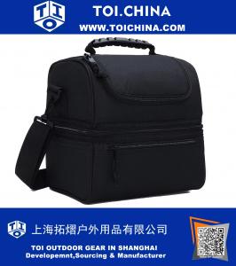 Adult Lunch Box Insulated Lunch Bag Large Cooler Tote Bag for Men, Women, Double Deck Cooler(