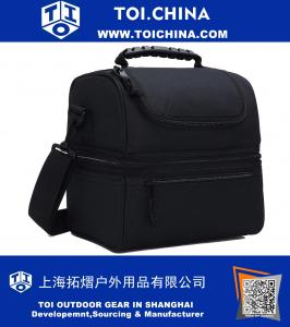 Adult Lunch Box Insulated Lunch Bag Large Cooler Tote Bag for Men, Women, Double Deck Cooler Bag