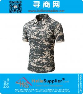 Camuflagem do Exército Tático Militar Combate Camo Curto Camiseta