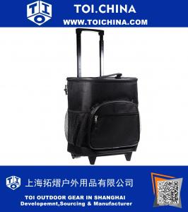 Atractivo con aislamiento Rolling Cooler Bag con mango telescópico, 16 pulgadas, refrigerador de ruedas de 21 cuartos