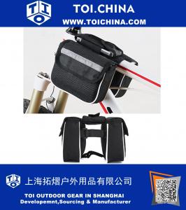 Велосипед Велосипед Передняя рамка Труба Ручка Pannier Double Pouch Phone Bag