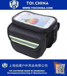 Bicycle Frame Pannier Bag Top Tube Bag with 4.8 - 5.7 inch Phone Pouch