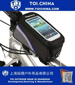 Alforja del marco de la bicicleta y bolso del teléfono celular del tubo delantero