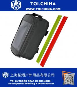 Bicycle Front Top Tube Frame Bag with Phone Holder