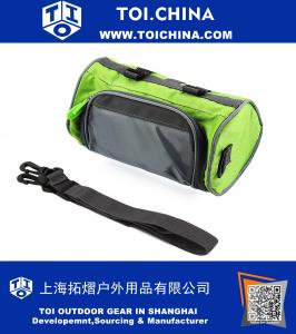 Bicycle Handlebar Front Tube Bag, Waterproof Cycling Mountain Road Bike Bag,with Transparent Pouch Phone Holder and Removable Shoulder Strap for Riding and More Outdoor Activities 8.4X4.8 Inch