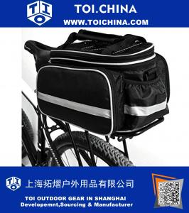 Fahrrad-Packtaschen, Fozela Multi-Funktions-Fahrrad-Satteltasche Handtasche Wasserdicht Reflektor Radfahren Wasserdicht Rear Seat Carrier Trunk Taschen mit Regenschutzabdeckung