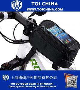 Bolsa de bicicleta bolsa de almacenamiento en rack de bicicletas a prueba de agua 5.5 pulgadas de pantalla táctil bolsa de teléfono móvil