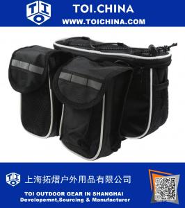 Bike 4 IN 1 Multi-function Front Frame Tube Pannier Bag With Rainproof Cover for Mountain Road Bike Cycling Equipment