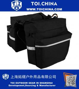 Bike Bag Bicycle Panniers with Adjustable Hooks, Carrying Handle, 3M Reflective Trim and Large Pockets