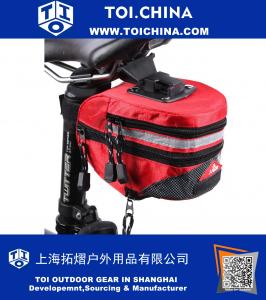 Bike Bag Under Seat 6 Inch Large Capacity Bicycle Strap-on Waterproof Expabdable Bike Saddle Bag, Road Bike Wedge rear Bag