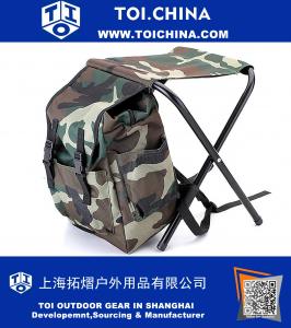 Camouflage Backpack Cooler Bag Chair High-Intensity Steel Cross for Fishing Camping