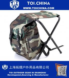 Camouflage Backpack Cooler Bag Cadeira Cruz de Aço de Alta Intensidade para Pesca Camping Bag