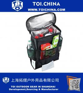 Car Back Seat Organizer Auto Seat Multi-Pocket Travel Storage Bag Insulated Car Seat Back Drinks Holder Cooler Storage Bag Cool Wrap Bottle Bag Mesh Pockets