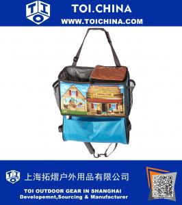 Asiento de coche organizador bolsa de almuerzo con aislamiento para niños con bolsa de basura y forro impermeable
