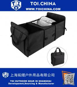 Car Trunk Organizer - Cooler Storage for Auto Front & Back Seat, Collapsible - Hold Vehicle Cargo Secure and Prevent Sliding - Toy, Grocery, or Office Automotive Carrier Tote