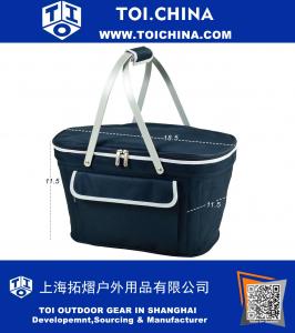 Collapsible Insulated Picnic Basket Equipped with Service For 4