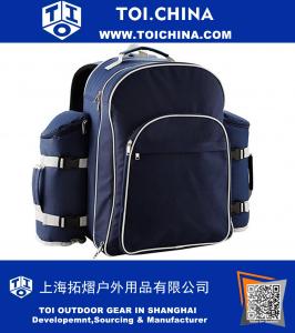 Cool Bag Insulated Picnic Backpack with Six Person Picnic Set
