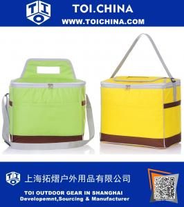 Cooler Bag Green And Yellow Color with Top Hand