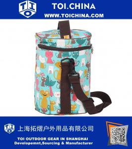 Kühltasche Aufbewahrungstasche Picknicktasche Tragetasche Portable Insulation Bag Lunch Bag Rucksack mit Reißverschluss für Lunch-Box Einkaufstasche wiederverwendbare Zylinder große Kapazität