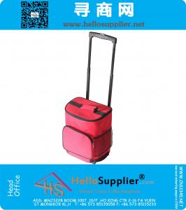 Cooler Smart Cart, Rojo aislante enrollable enfriador plegable Tailgating BBQ Bolsa de playa