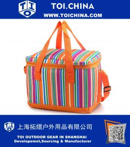 Cooler Stripe insulated cooler bag Tote Zipper, LunchCooler Bags Lunch Pouch, Colorful Cooler Picnic Bag Outdoor Events