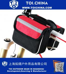 Cycling Bicycle Bike Bag Top Tube 2 in 1 Pannier Bag Front Saddle Frame Cell Phone Pouch
