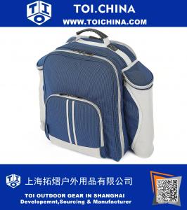 Hamper de mochila de piquenique Deluxe para duas pessoas em Midnight Blue - mochila equipada