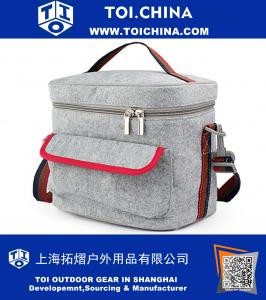 Double-Decked Insulation Lunch Bag With Felt