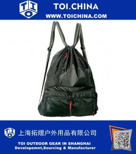 Drawstring Backpack Lightweight Foldable Waterproof Sports Gym Backpack Bag