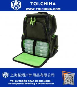 Durable Fishing Tackle Bag Storage Backpack with 4 Tackle Box Camping Hunting