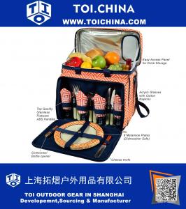 Equipped Insulated Picnic Cooler with Service