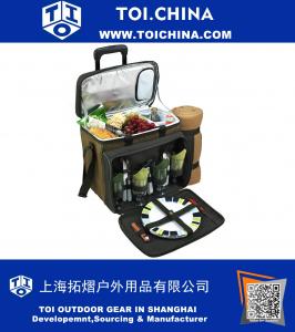 Equipped Picnic Cooler On Wheels