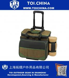 Equipped Picnic Cooler On Wheels