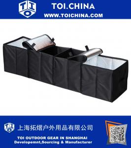 Foldable Multi Compartment Fabric Car Truck Van SUV Storage Basket Trunk Organizer and Cooler Set