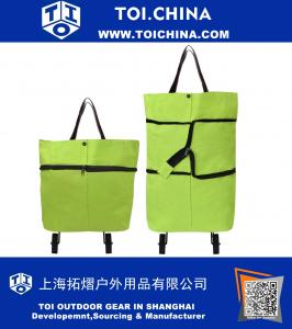 Складные сумки для покупок ShineMe Открытый складной багаж Бакалея Покупки Сумка для багажа Двойной пакет для хранения буксира Портативный многоразовый прочный удлинитель для супермаркетов Carrier