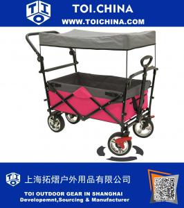 Folding Wagon for Kids, Beach, Foldable Canopy with Sun Rain Shade