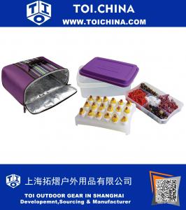 Foodtastic Party Box avec support thermique universel, 6,8 litres, violet