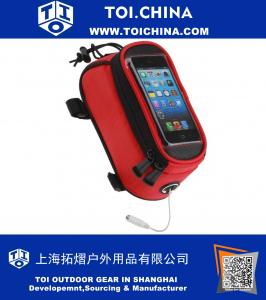 Handlebar Bike Rack Bag Сенсорный экран Мобильный телефон Пакет для велосипедов Аксессуары Сумка Передняя верхняя сумка для iPhone Samsung LG Sony Nexus HTC + ZOMEI Чистая ткань