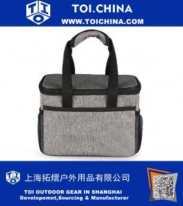 Ice Pack Portable Coolers Bag - Soft Waterproof Insulated Material Organizer Heather Grey Tote 6L