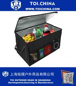 Изолированный автоконсоль Организатор - X-Large Vacation Trunk Cooler Box для горячей или холодной еды во время путешествий, складного путешествия или покупки Carry Basket, наружная сумка для пикника для кемпинга