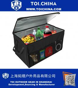 Изолированный автоконсоль Организатор - X-Large Vacation Trunk Cooler Box для горячей или холодной еды во время путешествий, складного путешествия или покупки Carry Basket, наружная сумка для пикника для кемпинга