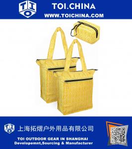 Insulated Cooler Bag and Grocery Bag with Carrying Pouch