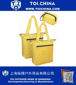 Insulated Cooler Bag and Grocery Bag with Carrying Pouch