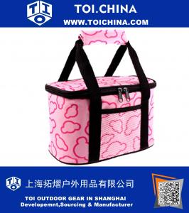 Insulated Cooler Lunch Bag Double-Sewn Nylon Zipper Closures Large Capacity Carry Handle Tote