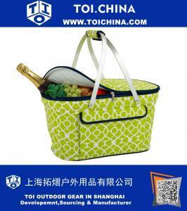 Insulated Folding Collapsible Picnic Basket Cooler with Sewn in Frame