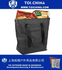 Bolsa de comestibles aislada - X-Large Capacidad de 10 galones Bolsa de refrigerador de vacaciones para alimentos calientes o fríos durante el viaje, viajes plegables o cesta de transporte, bolsa de picnic al aire libre para acampar