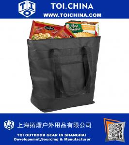 Bolsa de comestibles aislada - X-Large Capacidad de 10 galones Bolsa de refrigerador de vacaciones para alimentos calientes o fríos durante el viaje, viajes plegables o cesta de transporte, bolsa de picnic al aire libre para acampar