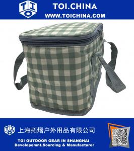 Insulated Lunch Bag Collapsible Cooler Bag 8-Can Zipper Closures Outdoor Picnic Tote Bag